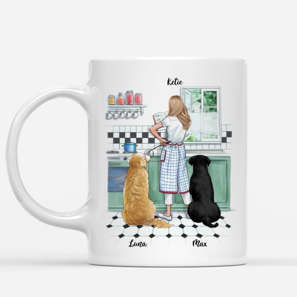 Personalized Girl and Dogs  Mug - it's Too Peopley Outside