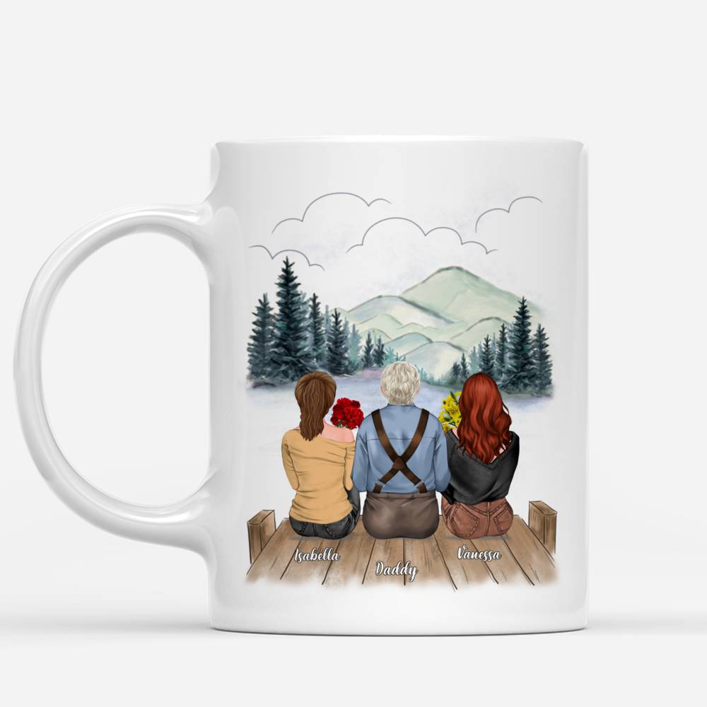 Personalized Mug - Father's Day - Side By Side Or Miles Apart Father And Daughters Will Always Be Connected By The Heart (Mountain)_3