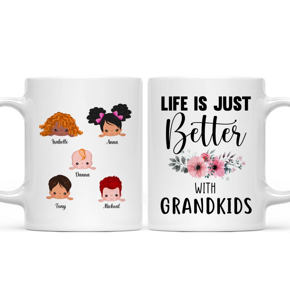 Personalized Mug - Up to 9 Kids - Life Is Better With GrandKids Mug 2_3