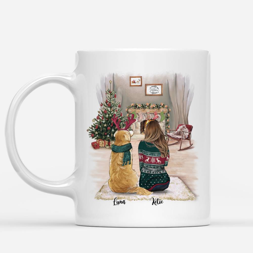 Personalized Mug - Girl and Dogs Christmas - Life is better with dogs_1