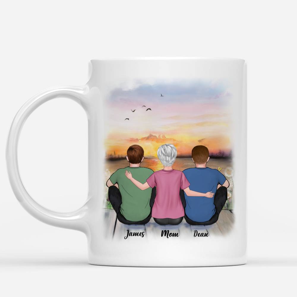Personalized Mug - Mother & Children - Sunset Mug - Mother And Children Forever Linked Together_1