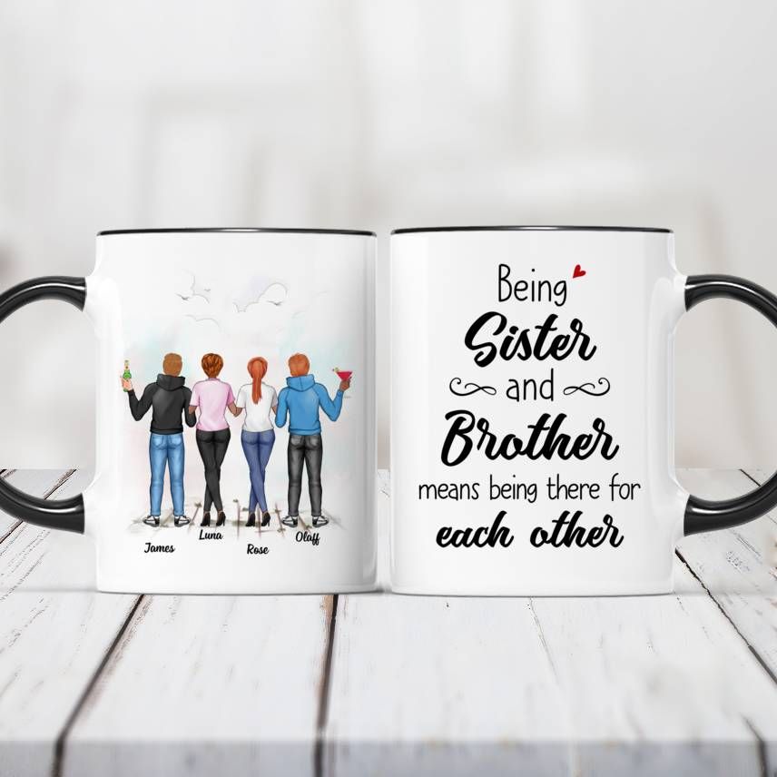 Personalized Mug - Family - Bro&Sis - Being sister and brother means being there for each other (3501-3017)