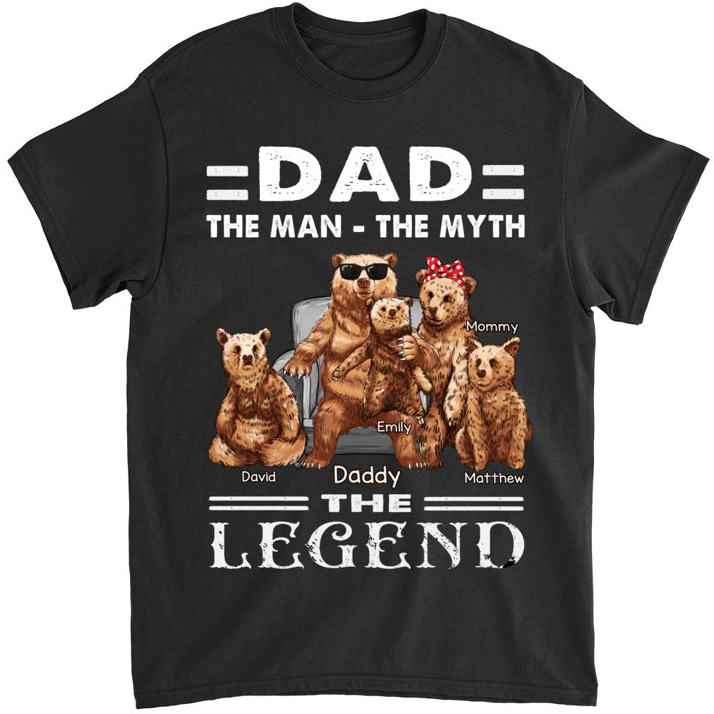 Personalized Shirt - Papa Bear - DAD: The Man - The Myth - The Legend_2