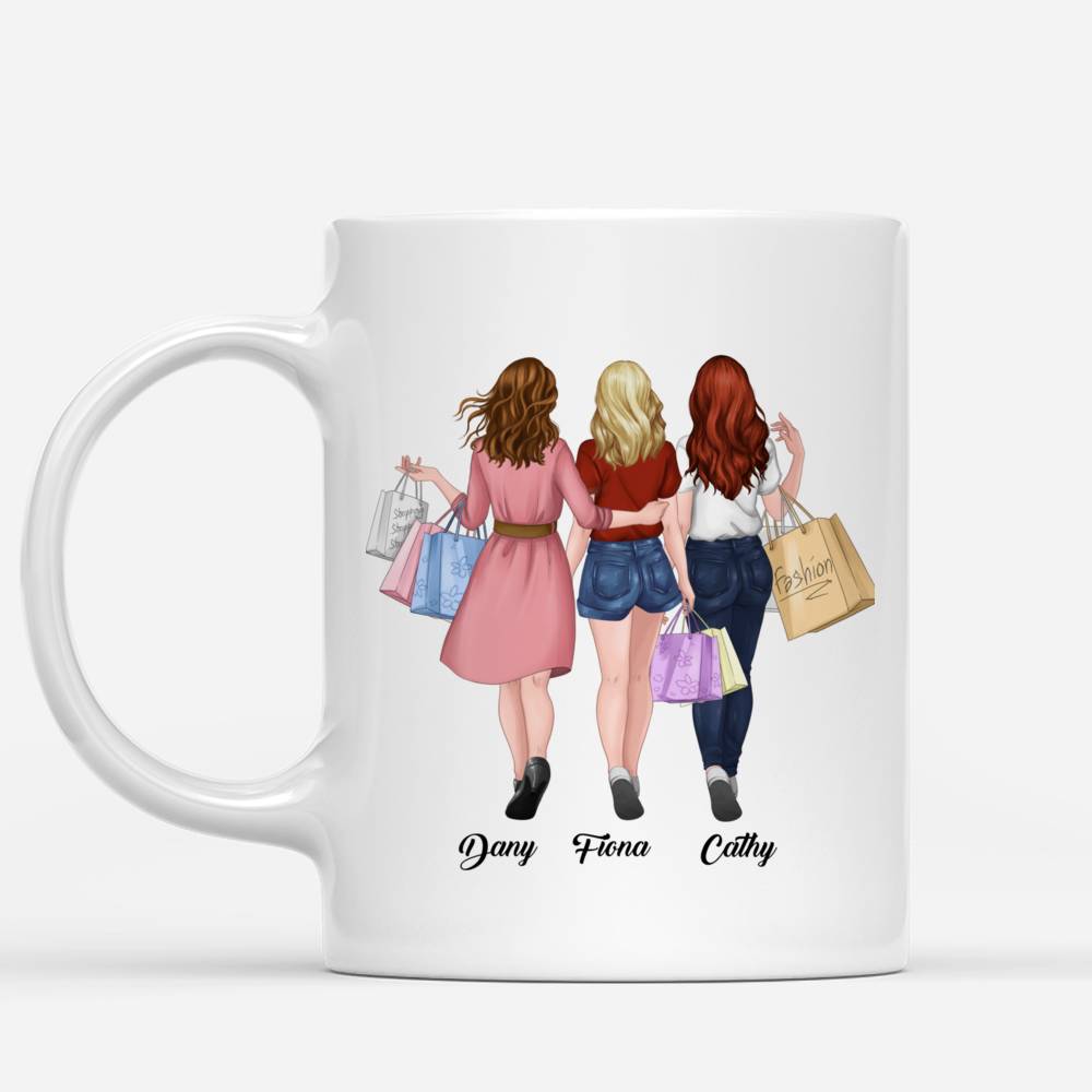 Personalized Mug - Shopping team - Sisters forever, never apart. Maybe in distance but never at heart_1