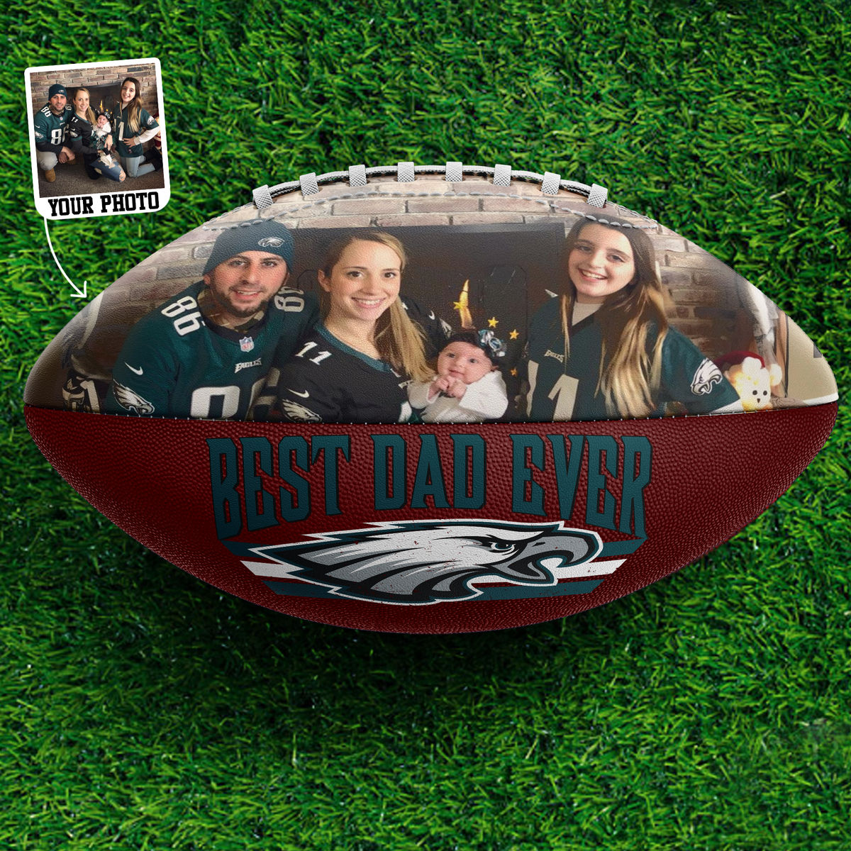 Personalized Gift Football - NFL Football Team - Photo Upload NFL Dream Team - Happy Father's Day 2026 - Limited Edition - Personalized Photo Football_5