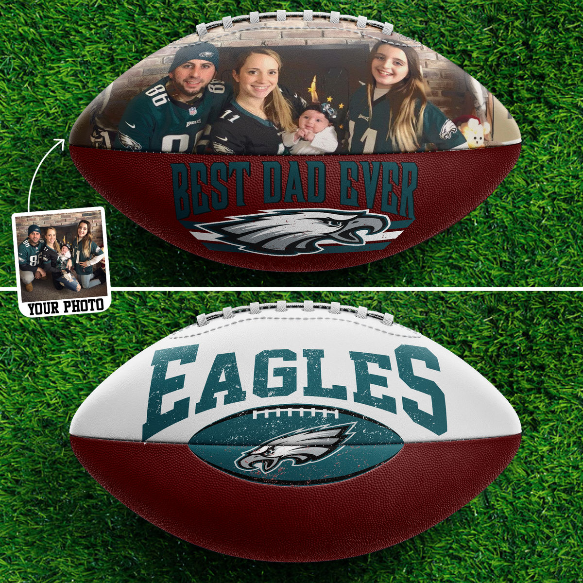 Personalized Gift Football - NFL Football Team - Photo Upload NFL Dream Team - Happy Father's Day 2026 - Limited Edition - Personalized Photo Football_4