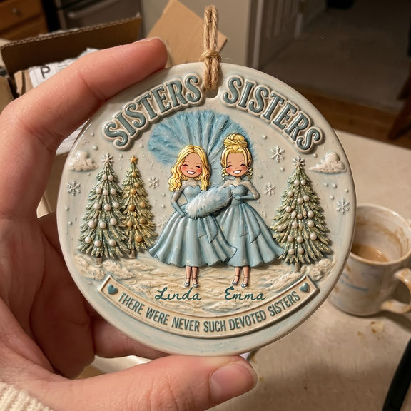 Sisters 3D Relief Ornament