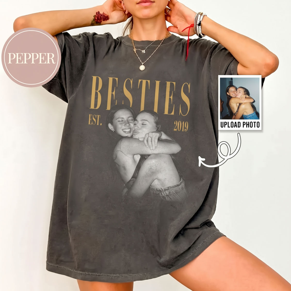 Custom Photo and Est Year Shirt for Christmas and Secret Santa Best Friend Gifts