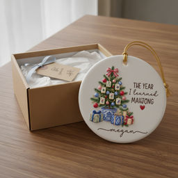 Personalized Mahjong Tile Tree Ornament | Custom Name_3