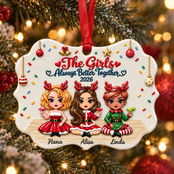 Best Friends 3D Ornament, Up to 8