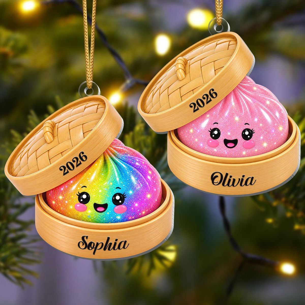 Glitter Dumpling, Bamboo Steamer, 2026 Trending Xmas Keepsake for Kids