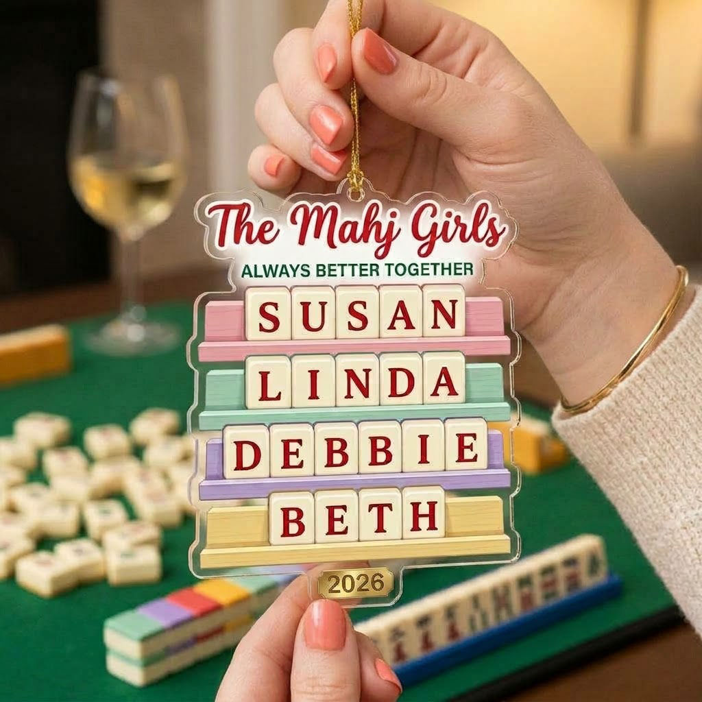 Custom Name Mahjong Club Ornament - Funny Mahjong Group Gift, Christmas Gift For Mahjong Club 2026, Game Night Keepsake, Mahjong Keepsake - Personalized Trendy Ornament_3