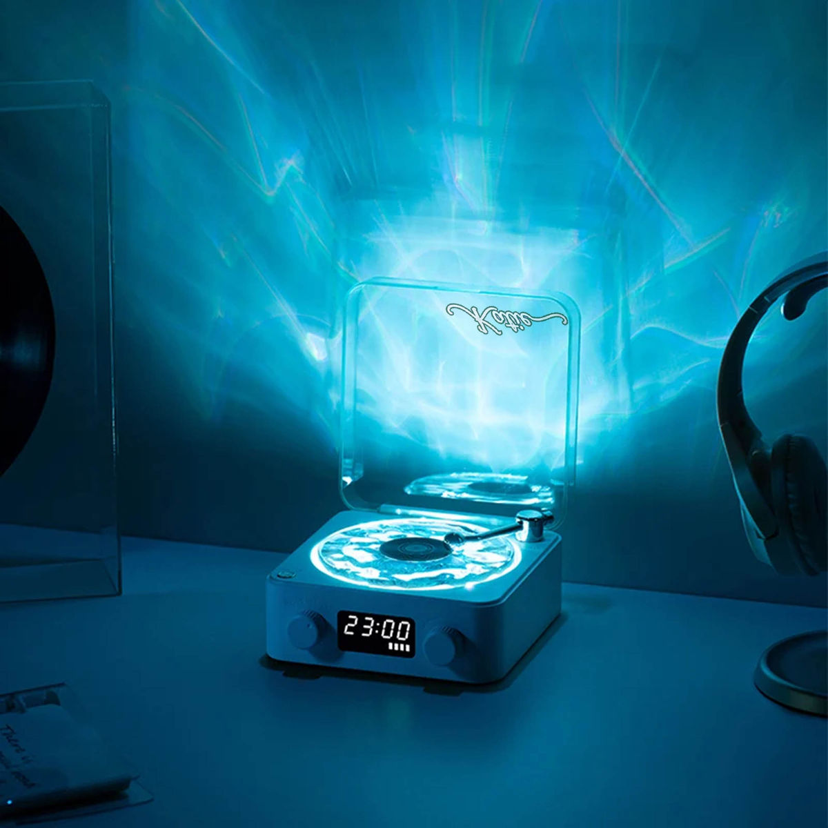 Personalized Name Retro Vinyl Bluetooth Speaker - Custom Name Waves Retro Vinyl Inspired Bluetooth Speaker with Night Light for Best Friends and Couples - Personalized Retro Vinyl Bluetooth Speaker_3