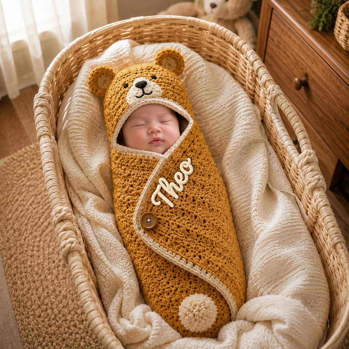 Crochet Animal Newborn Photo Wrap - Baby Cocoon_8