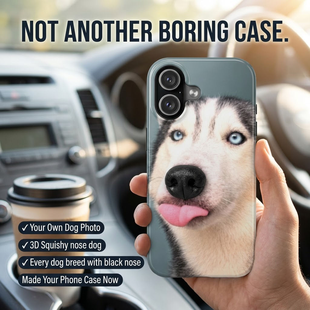 Dog Lover Gifts - Photo Upload - The Nose Dog Phone Case - Real Nose - Nose Squishy - Personalized Photo Squishy Phone Case_5