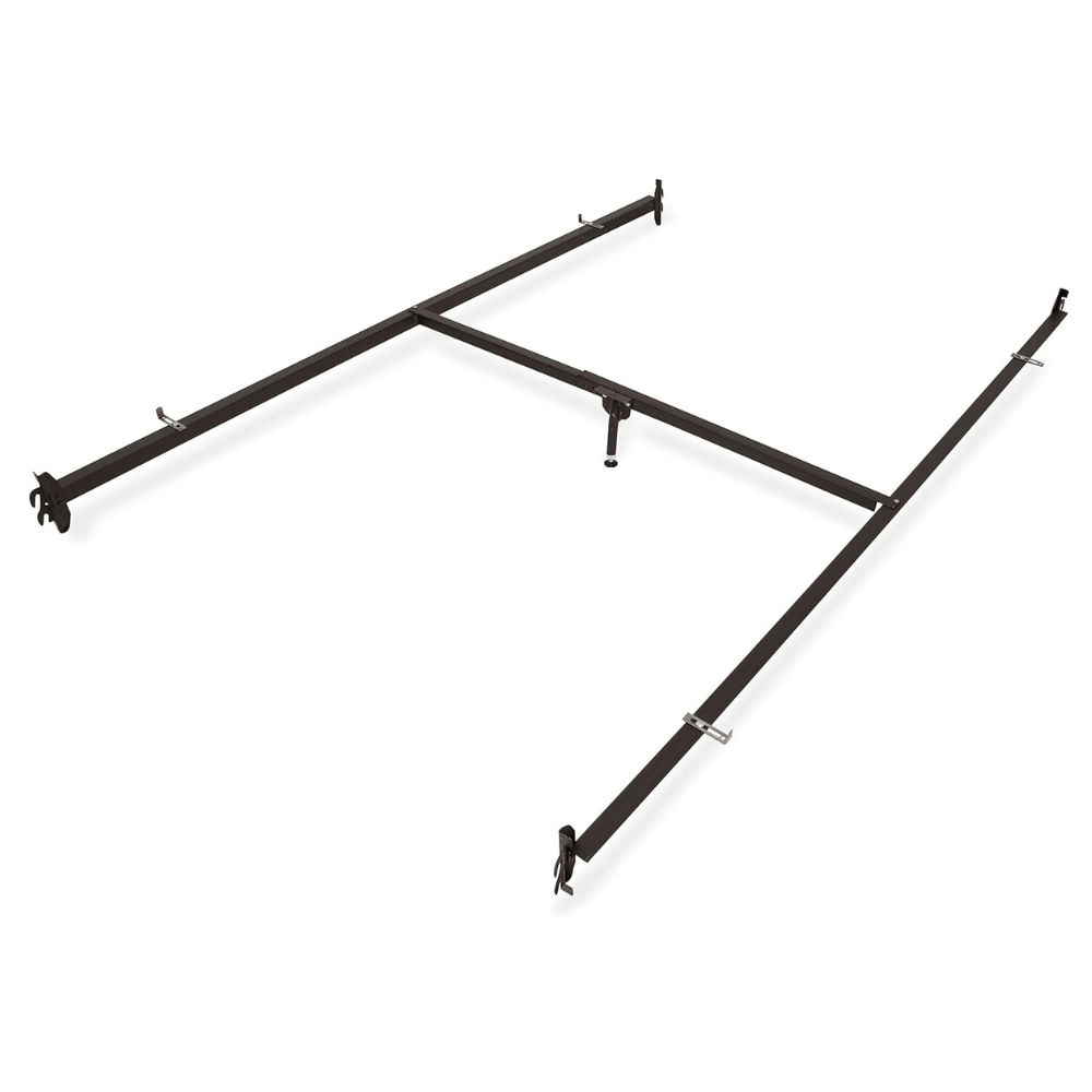 Conversion rails to change full size bed frame to queen size