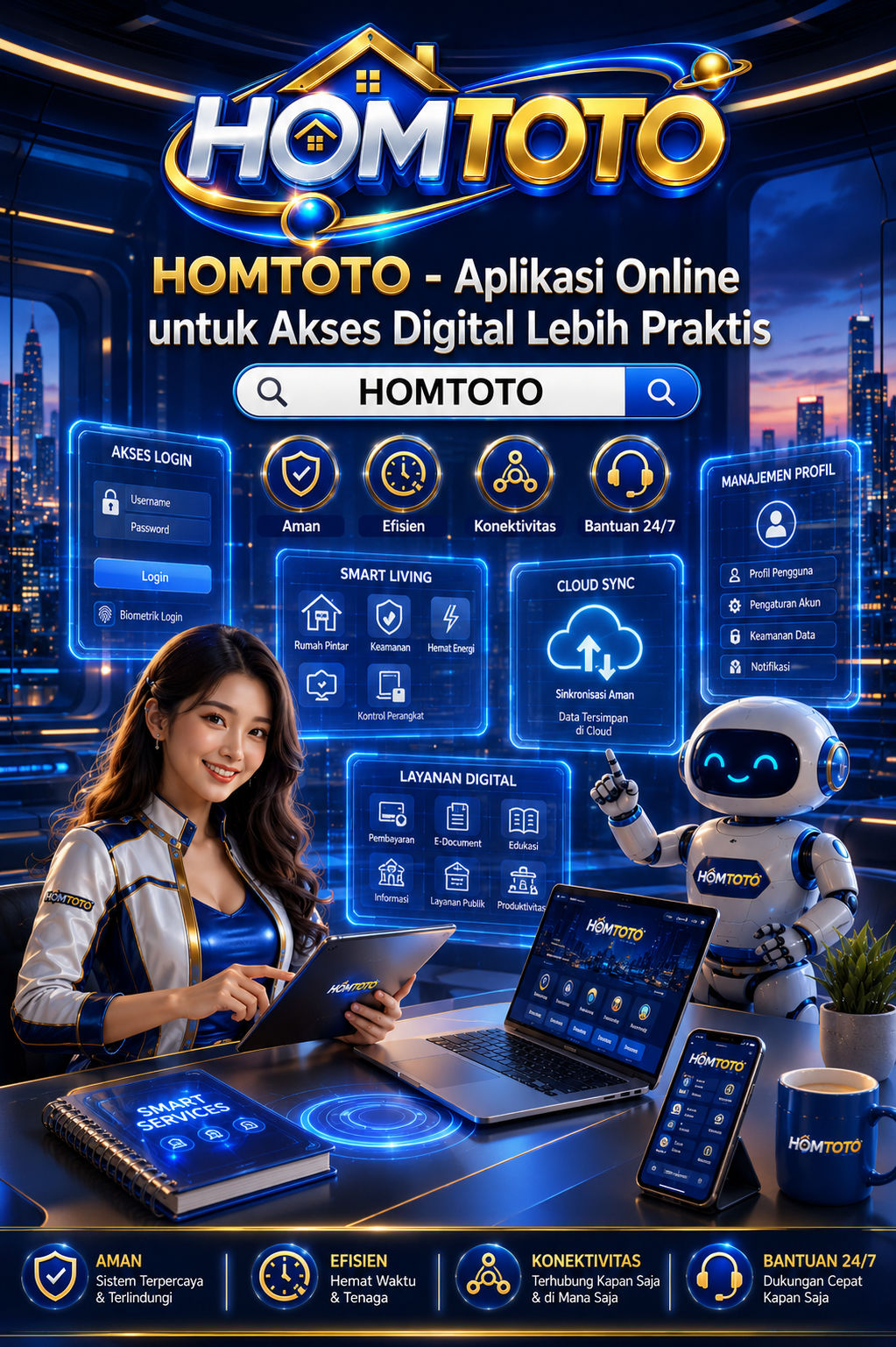 Galeri pratinjau visual HOMTOTO build APK resmi terbaru