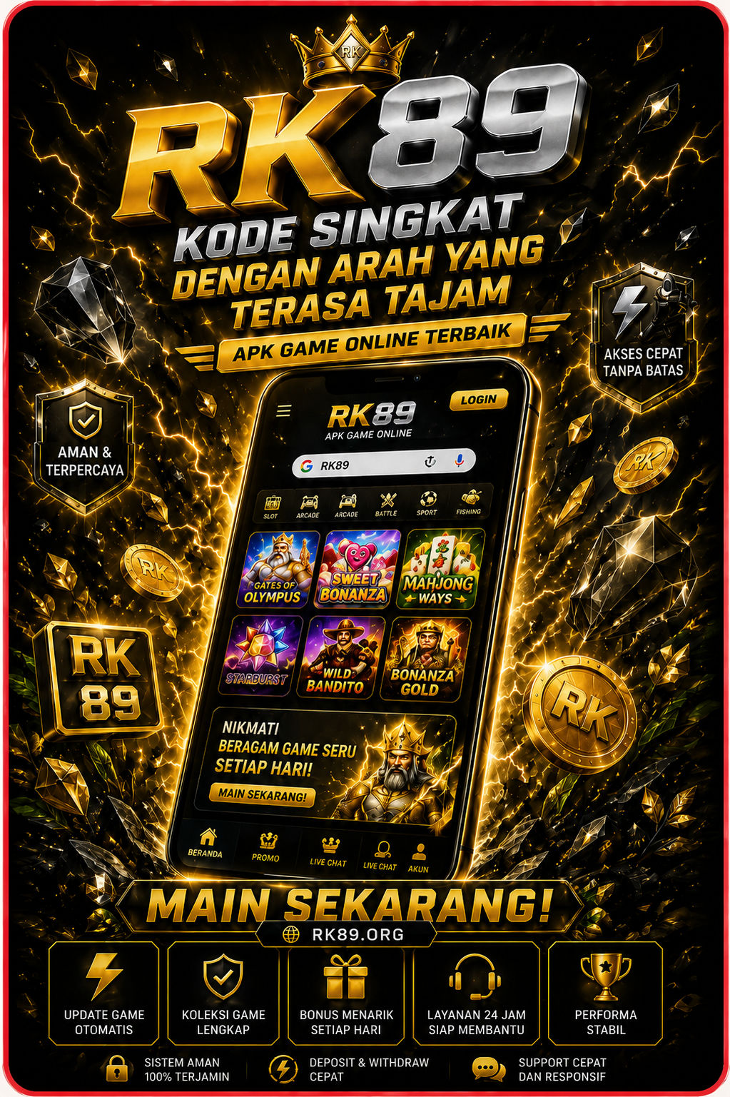 Cuplikan layar menu unduhan RK89 untuk perangkat Android