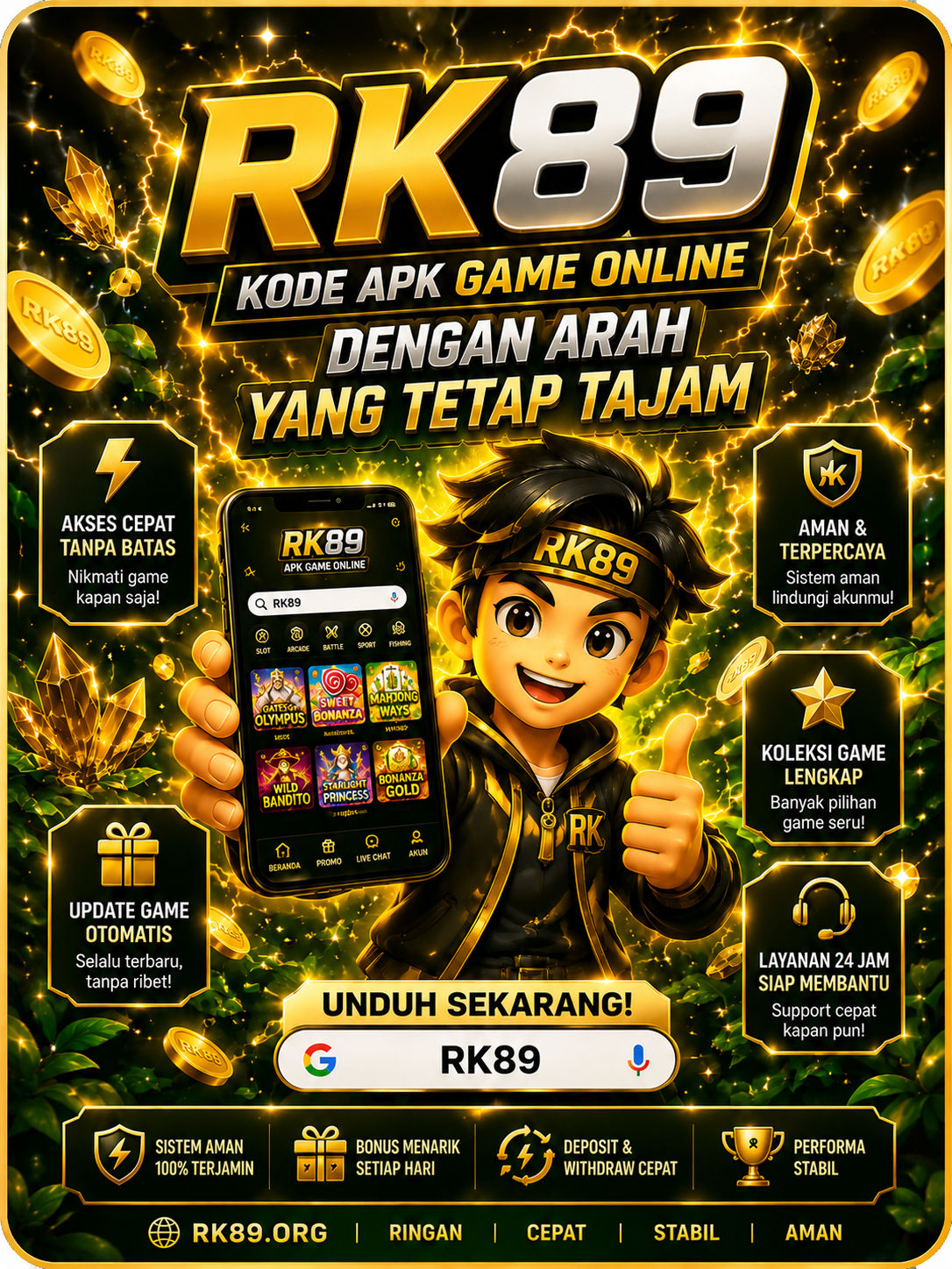 Galeri pratinjau visual RK89 build APK resmi terbaru