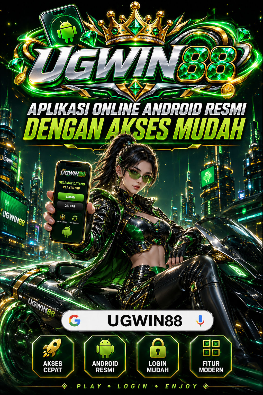 Cuplikan layar menu unduhan UGWIN88 untuk perangkat Android
