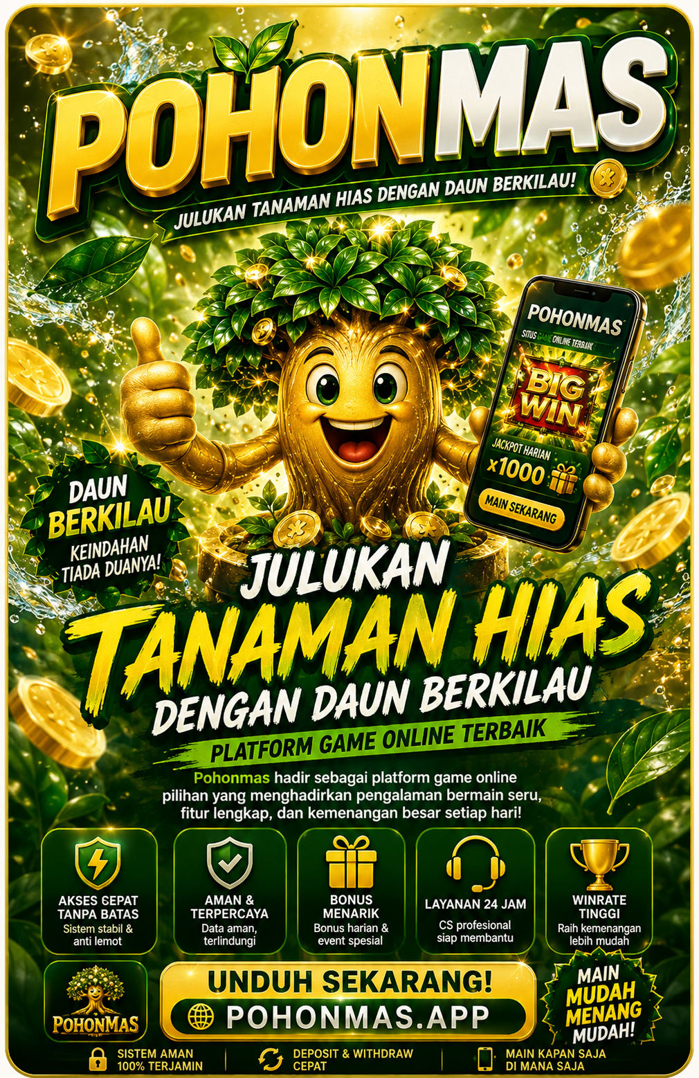Galeri pratinjau visual POHONMAS build APK resmi terbaru