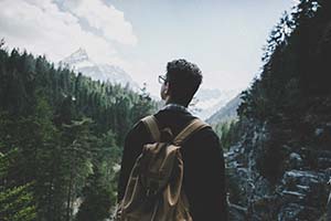 Man with backpack