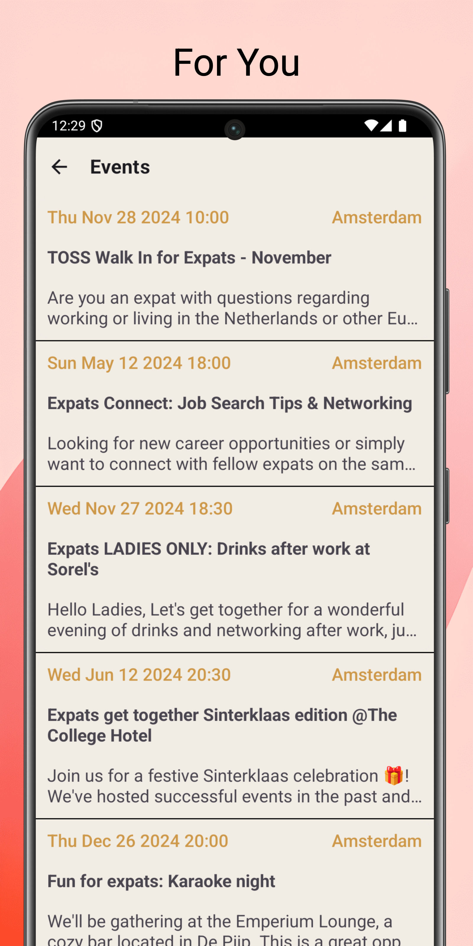 NLExpats Android events and activities in Netherlands