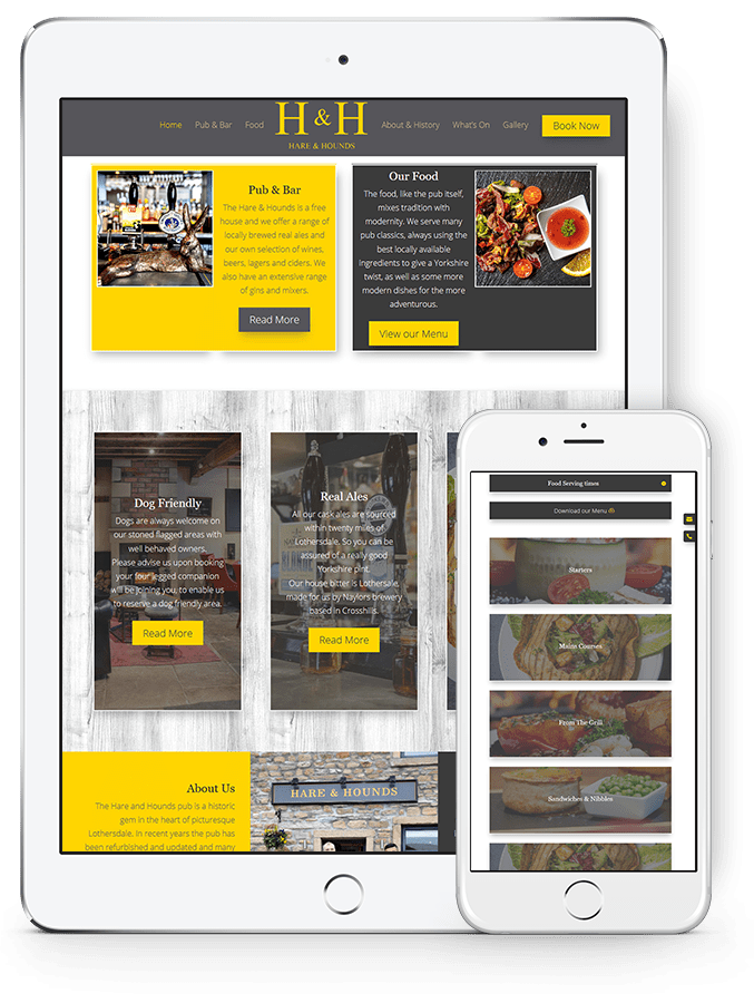 Responsive Web Design Yorkshire for Lothersdale Pub