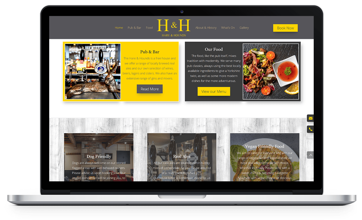 Web Design Yorkshire for Lothersdale Pub