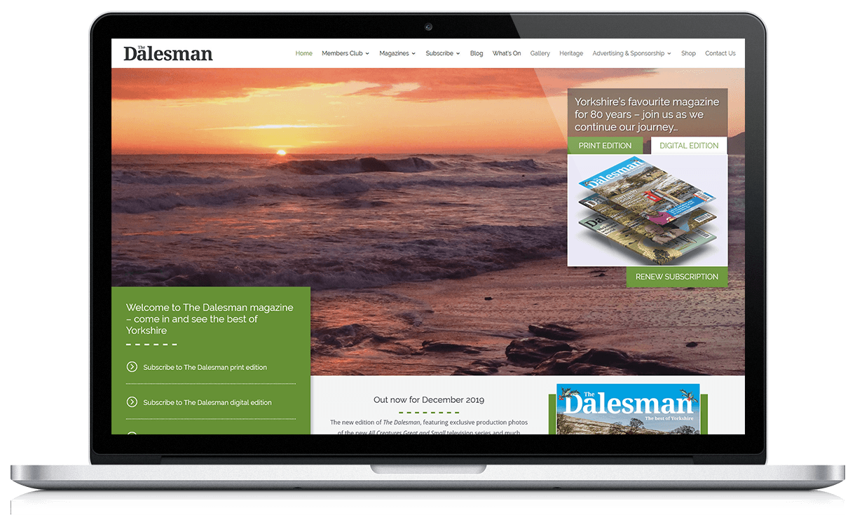 Web Design Yorkshire for Dalesman Magazine