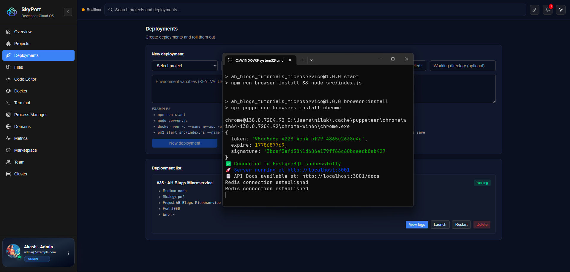 Skyport Project Tab