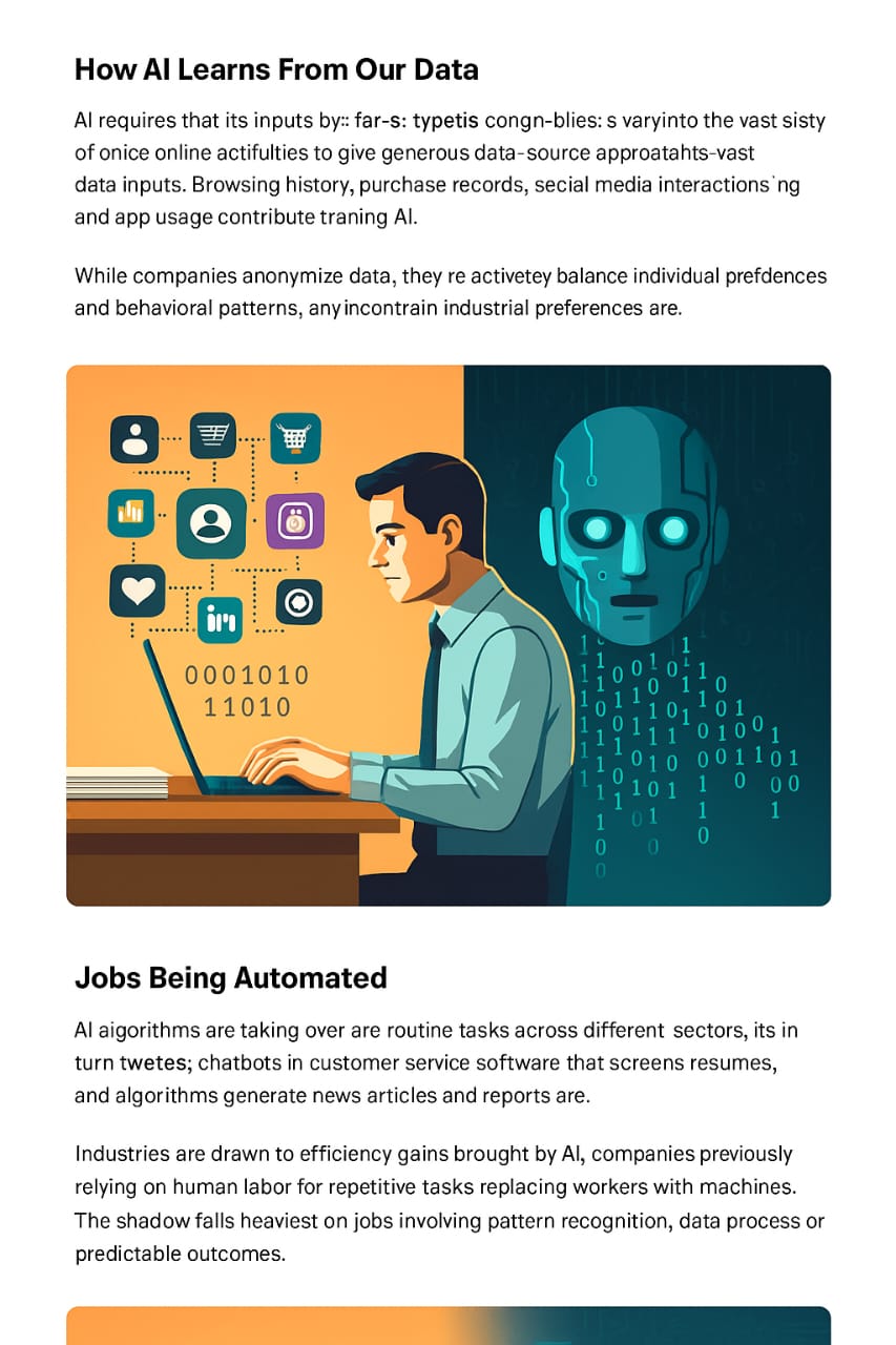 Man typing with robot shadow