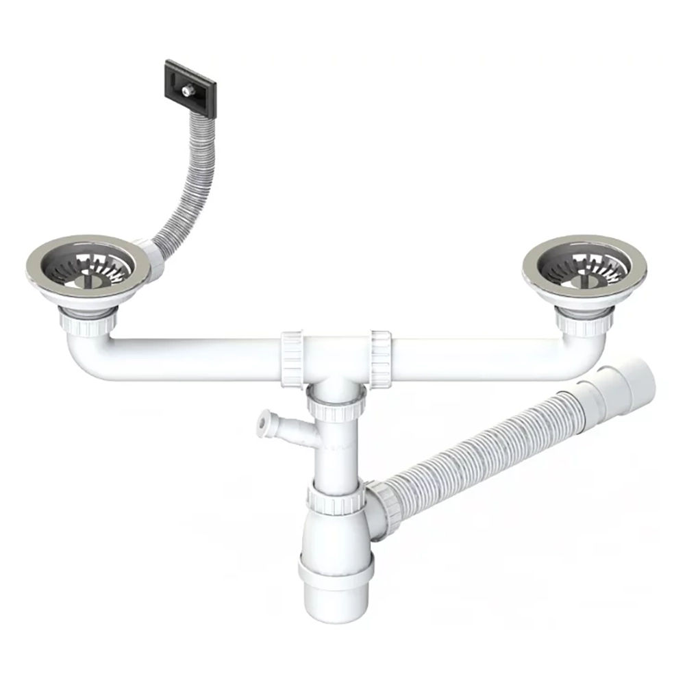 Sink with Double Bowl Overflow Waste Replacement