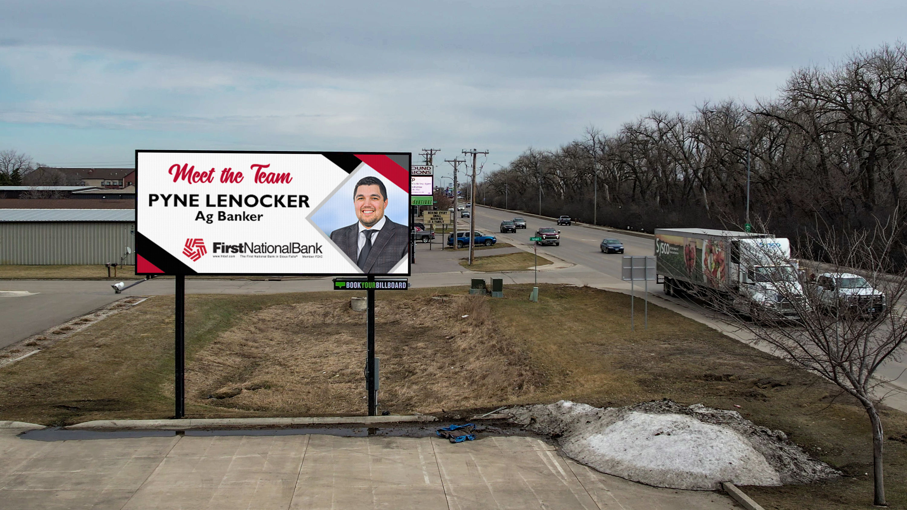 BYB billboard in Aberdeen: Highway 12 · West-facing display