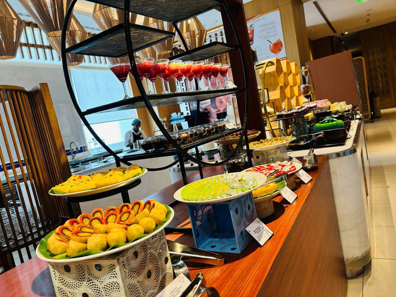 Buffet food spread at Novotel Hyderabad Airport - BookMyBuffet