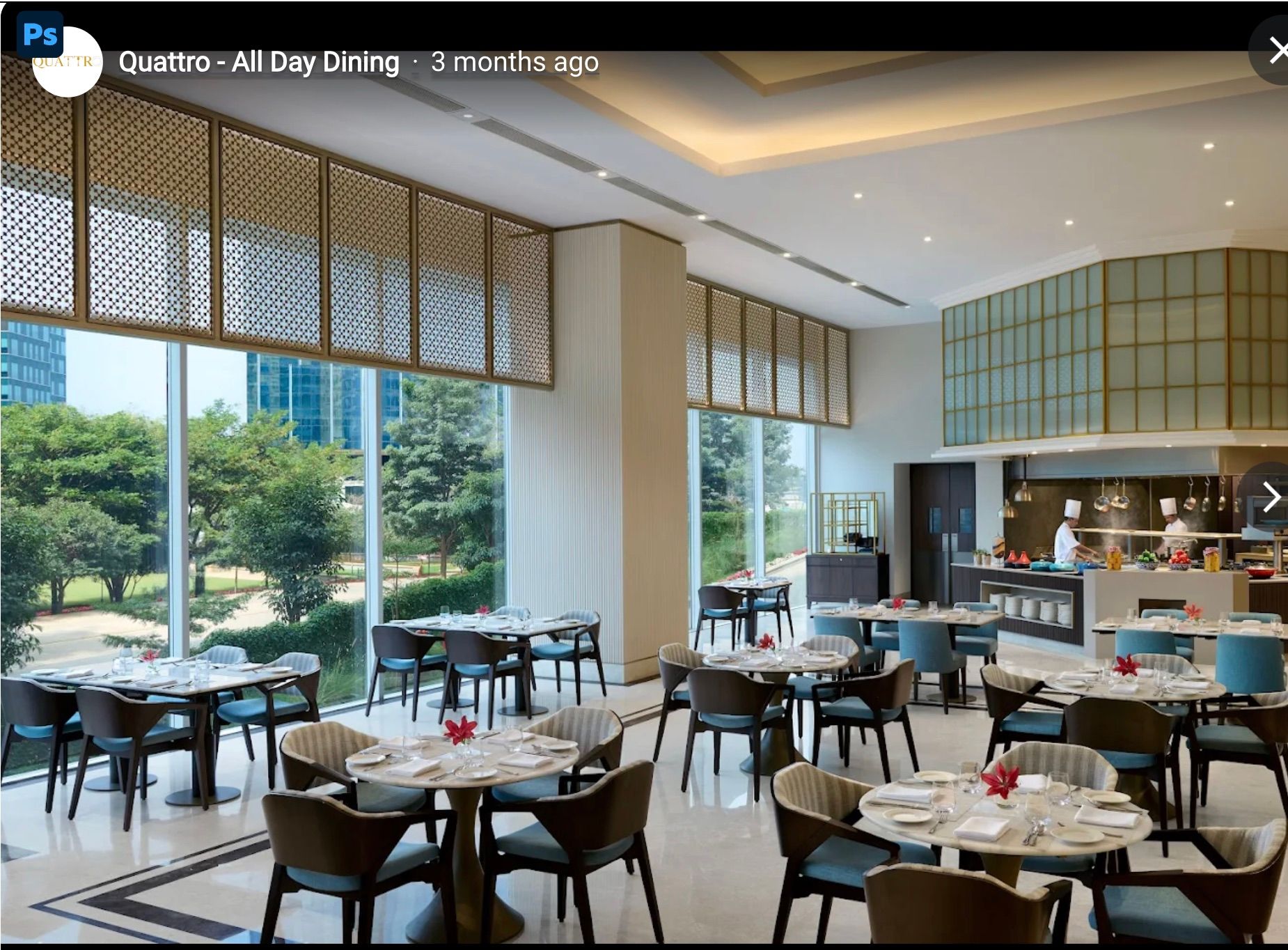 Quattro Leela Hotel Restaurant at The Leela Bhartiya City in Leela Hotel Bhartiya City Center