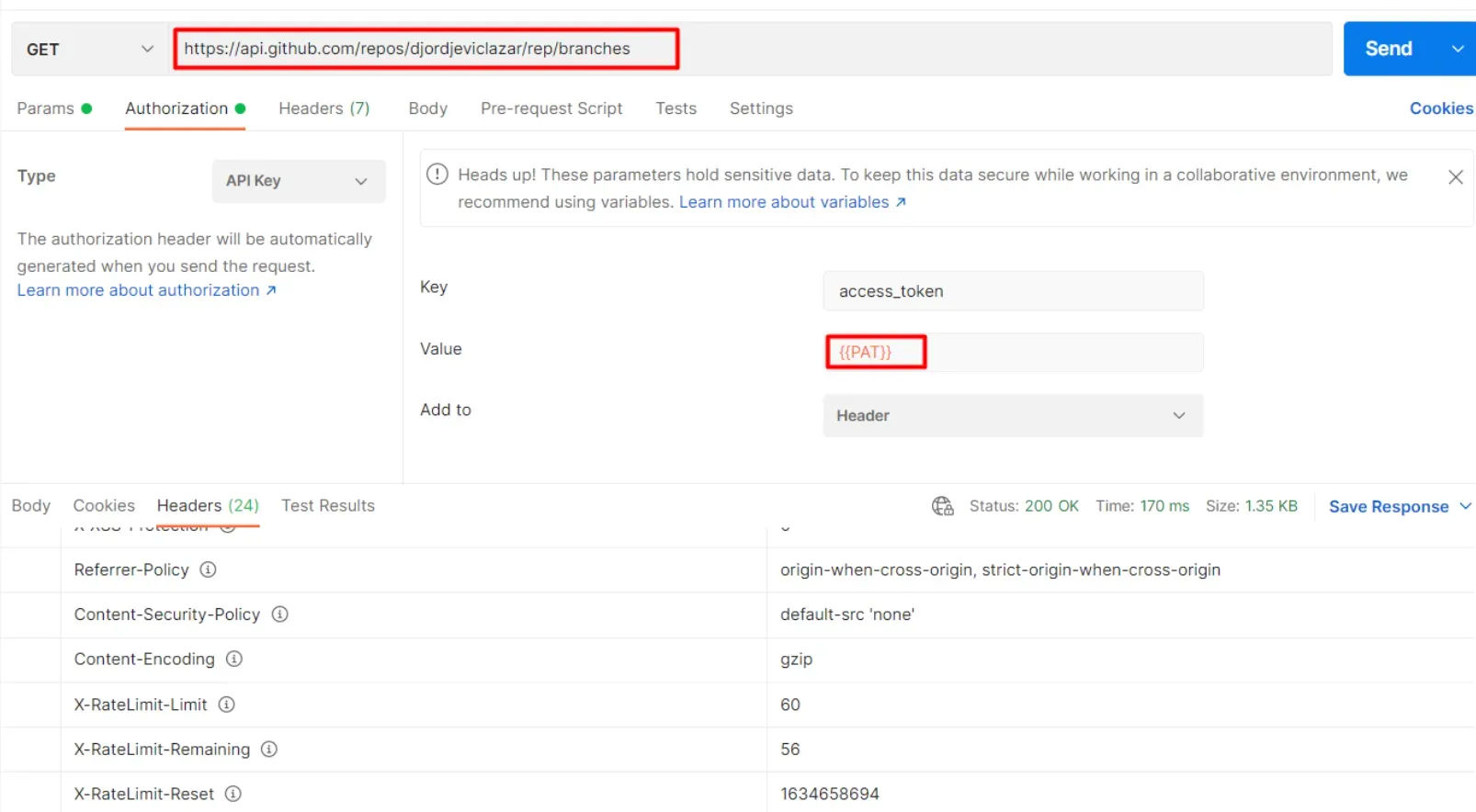 GitHub API- API Rate Limiter