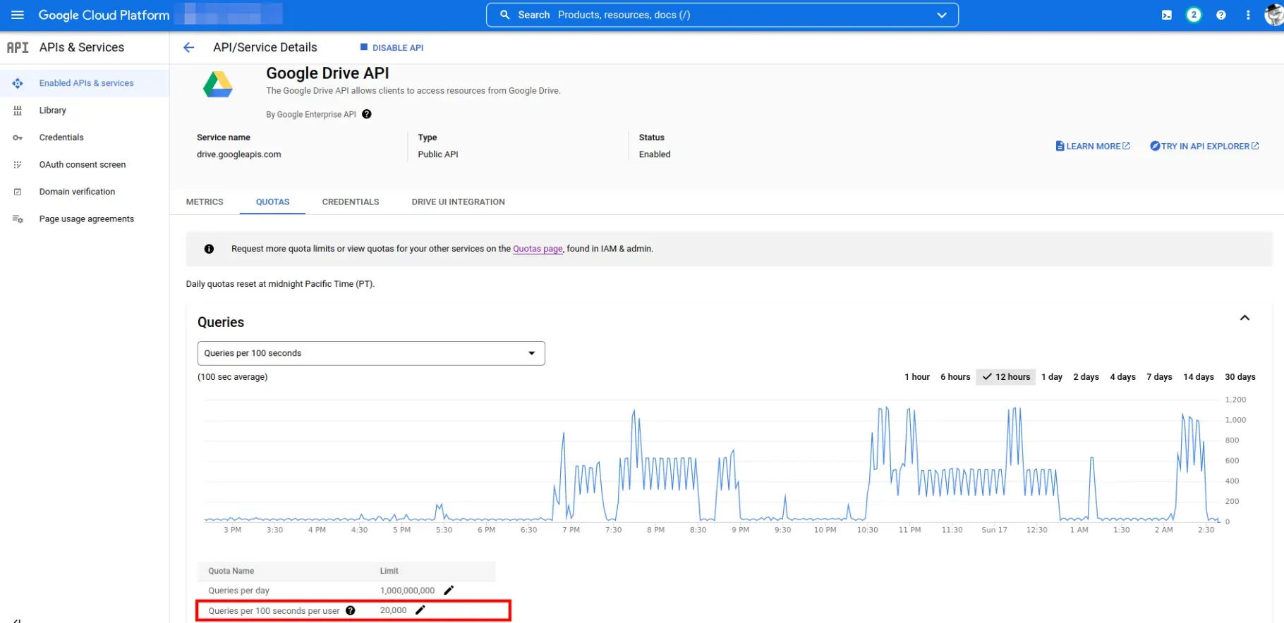 Google Drive API- API rate limiter