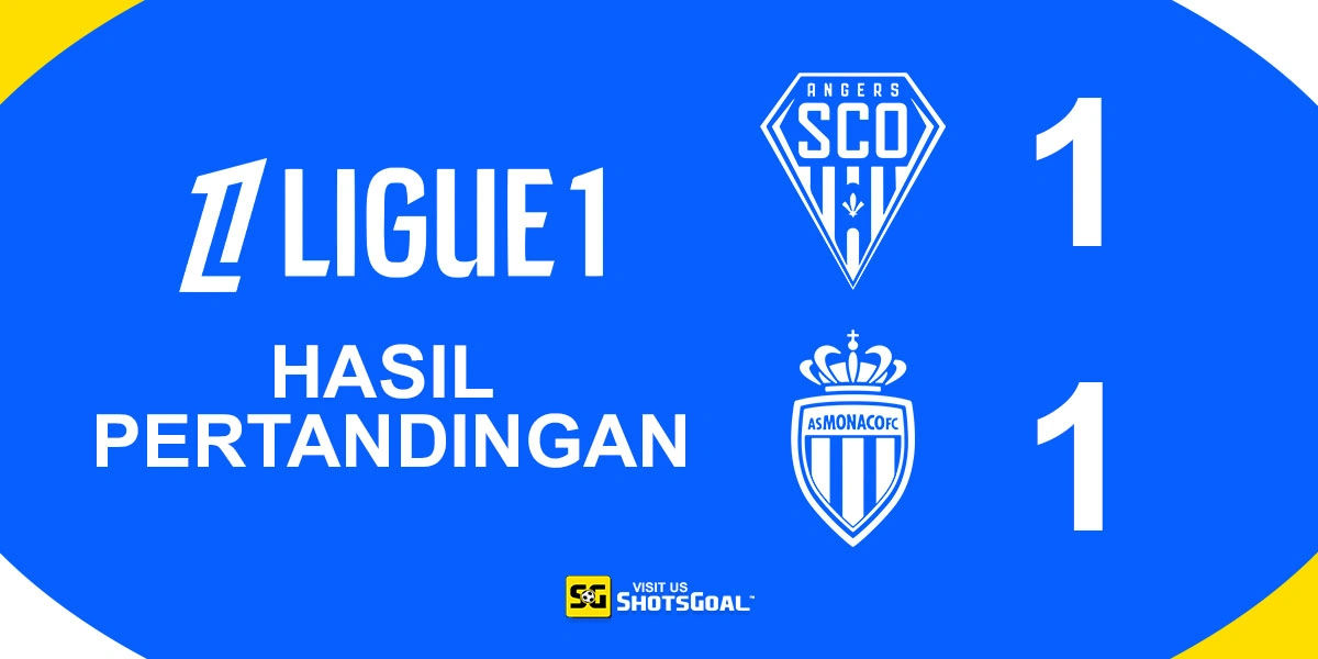 Angers 1-1 AS Monaco - Dua Gol Telat Tentukan Hasil Laga