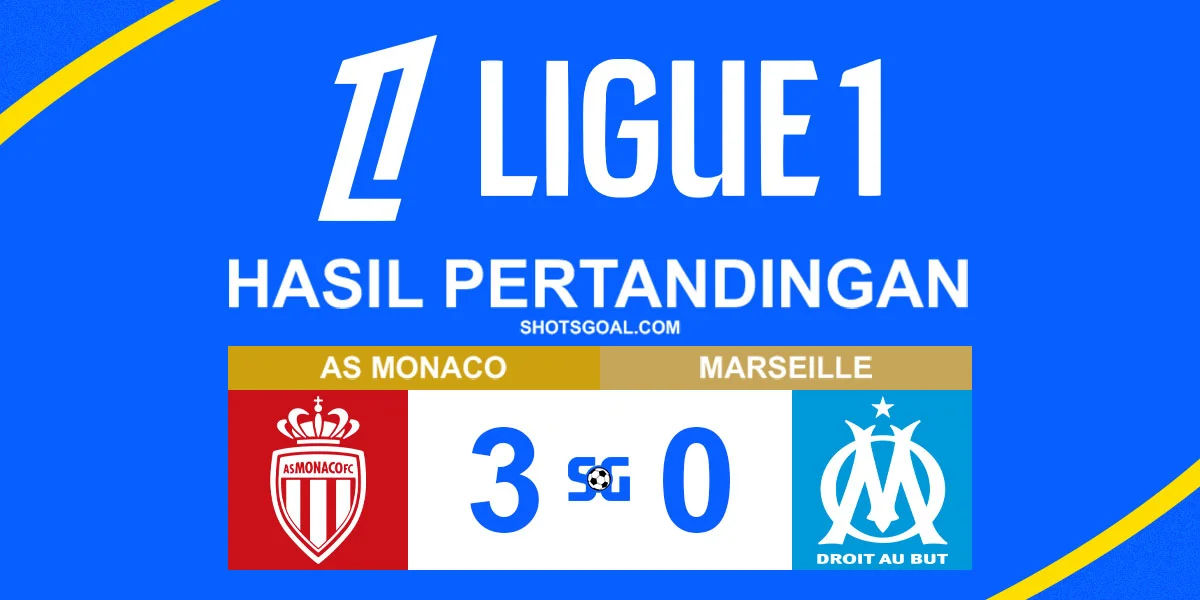 AS Monaco 3-0 Marseille - AS Monaco Rebut Peringkat Dua