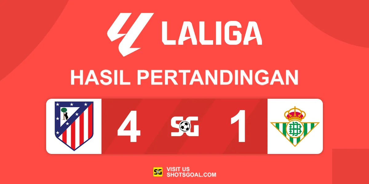 Atletico Madrid 4-1 Real Betis - Tanpa Antony, Real Betis Dihancurkan