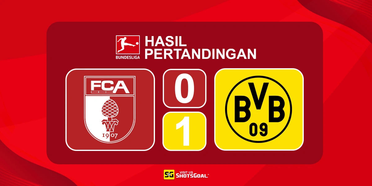 Augsburg 0-1 Borussia Dortmund - Borussia Dortmund Naik ke Peringkat Dua