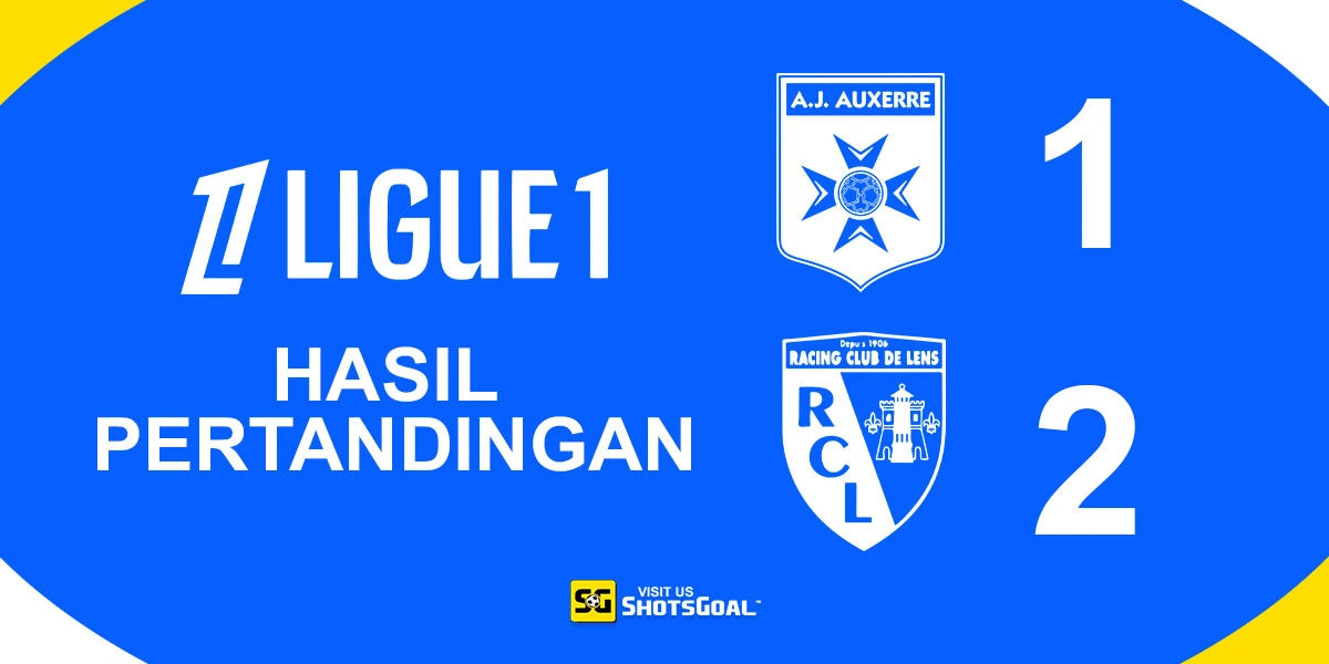 Auxerre 1-2 Lens - Lens Menang Meski Mengakhiri Laga dengan 10 Pemain
