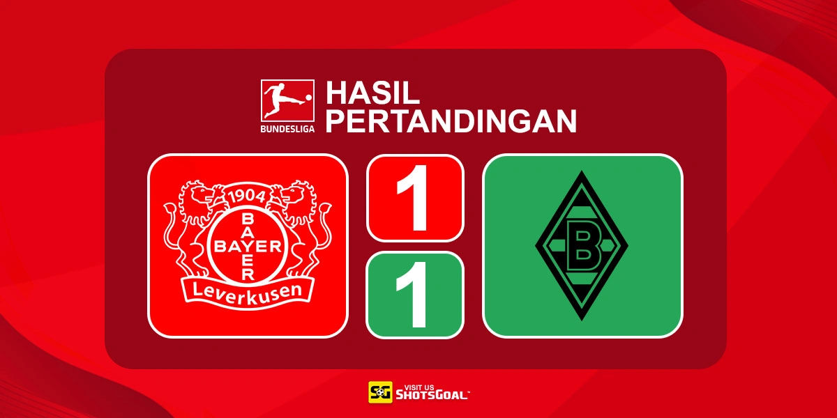 Bayer Leverkusen 1-1 Borussia Monchengladbach - Diks Raih Poin Pertamanya Bersama Borussia Monchengladbach
