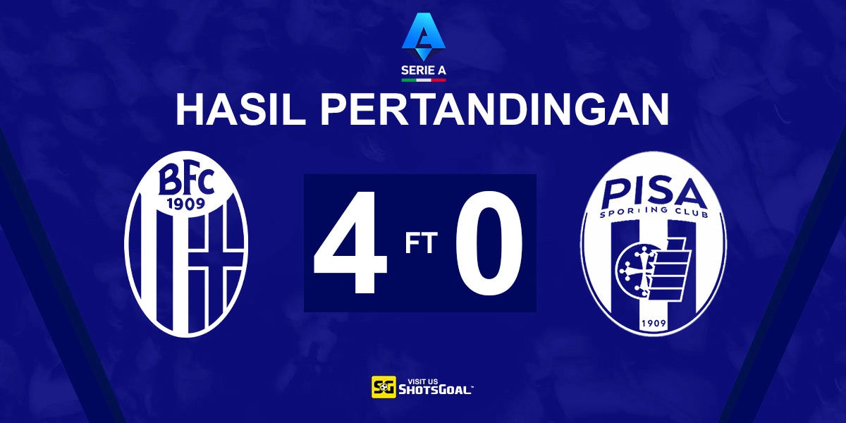 Bologna 4-0 Pisa - Kartu Merah Hancurkan Pisa