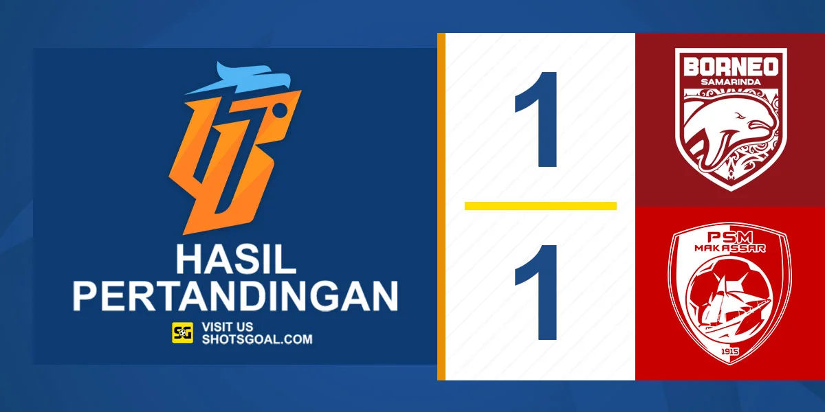 Borneo 1-1 PSM - PSM Raih Hasil Imbang ke-14