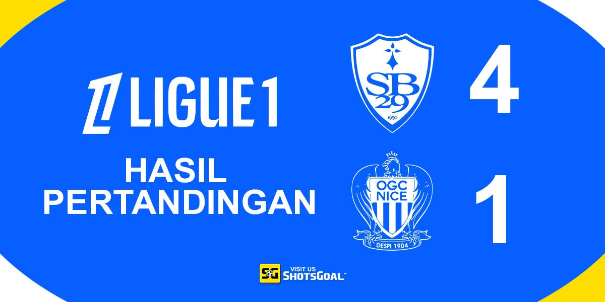 Brest 4-1 Nice - Brest Raih Kemenangan Pertama