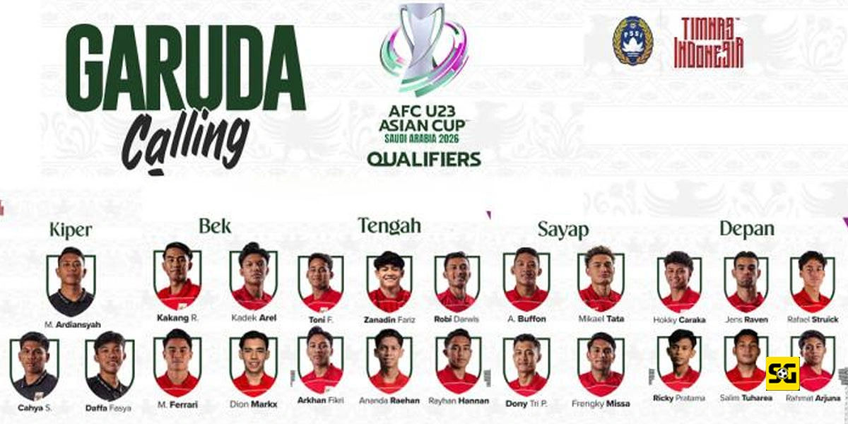 Ini Daftar Pemain Timnas Indonesia U-23 untuk Kualifikasi Piala Asia U-23 2026!