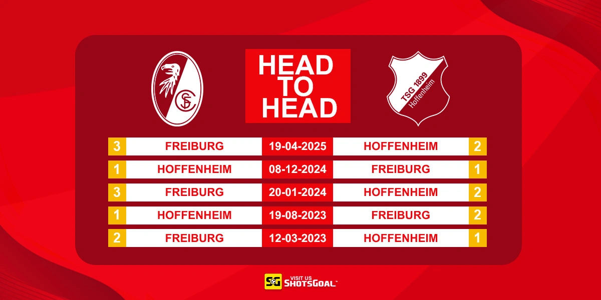 Head to Head Freiburg vs Hoffenheim