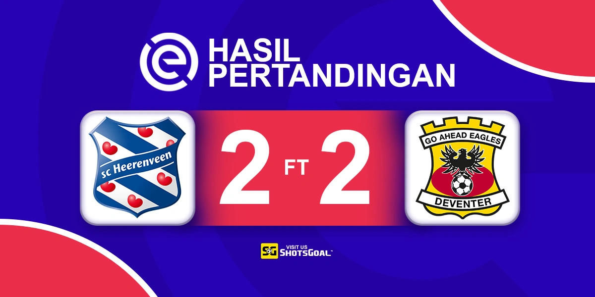 Heerenveen 2-2 Go Ahead Eagles - Kemenangan Heerenveen Buyar di Menit-Menit Akhir